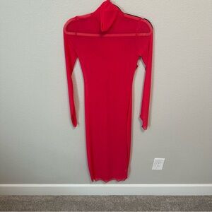 Steve Madden Vivienne Dress in Sparkling Cosmo Hot Pink Long Sleeve Dress - XS